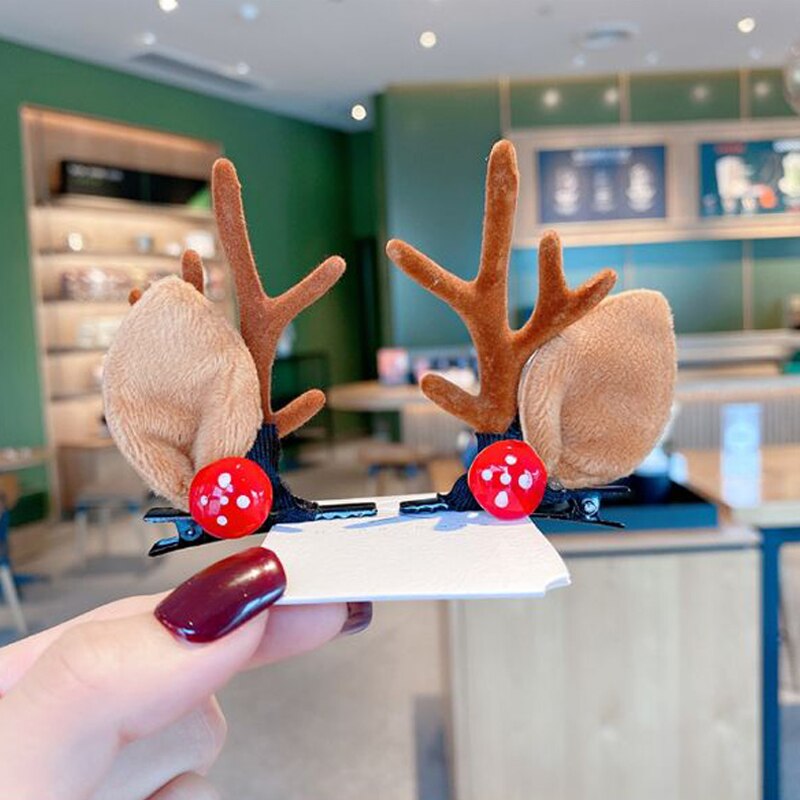 Serre-tête en bois d'élan pour filles, épingle à cheveux, serre-tête de dessin animé, décoration de noël, Super mignon, 2022: Mushroom