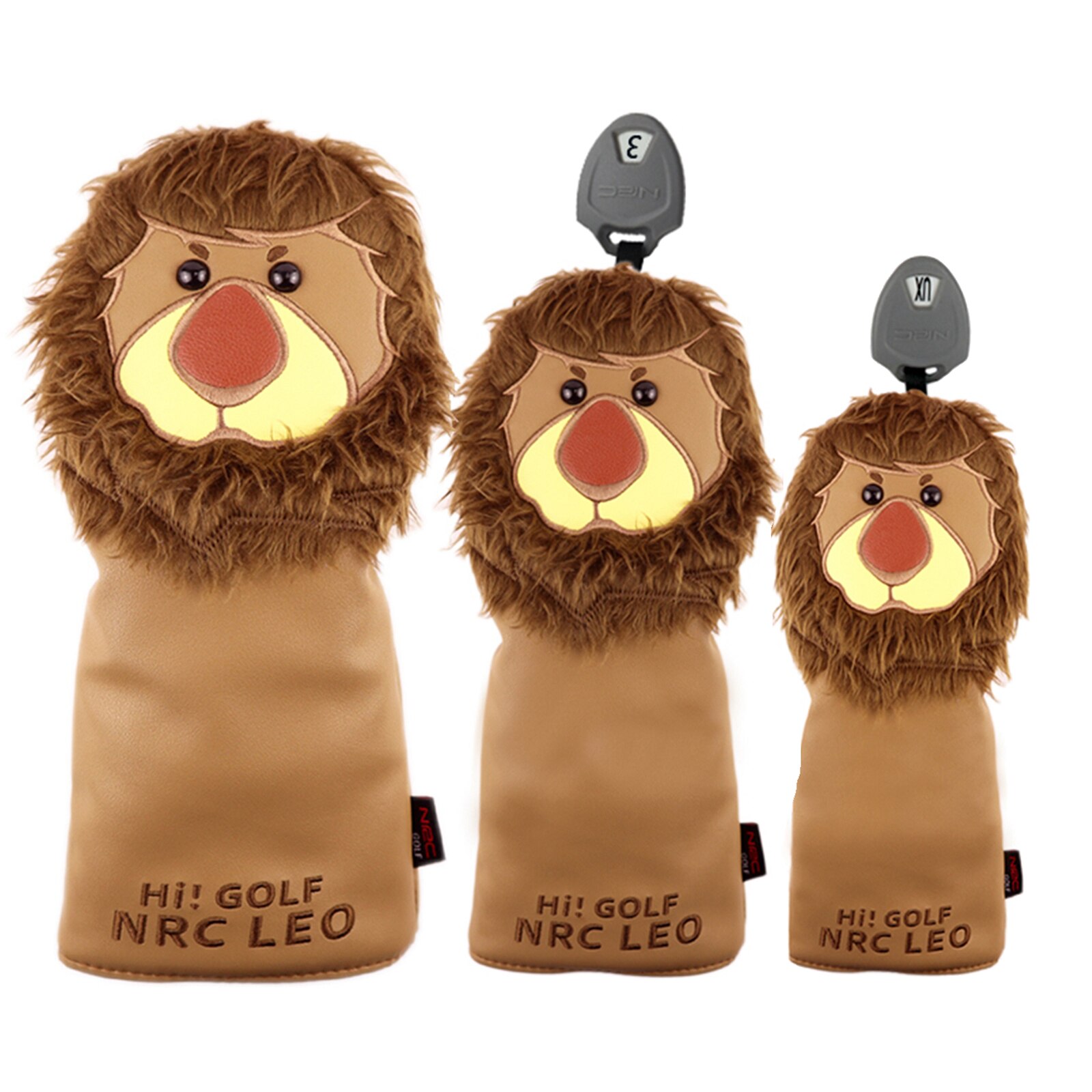 PU Leather Lion Animal Golf Club Head Cover Headcover for 460 Cc Wood Driver Golf Accessories