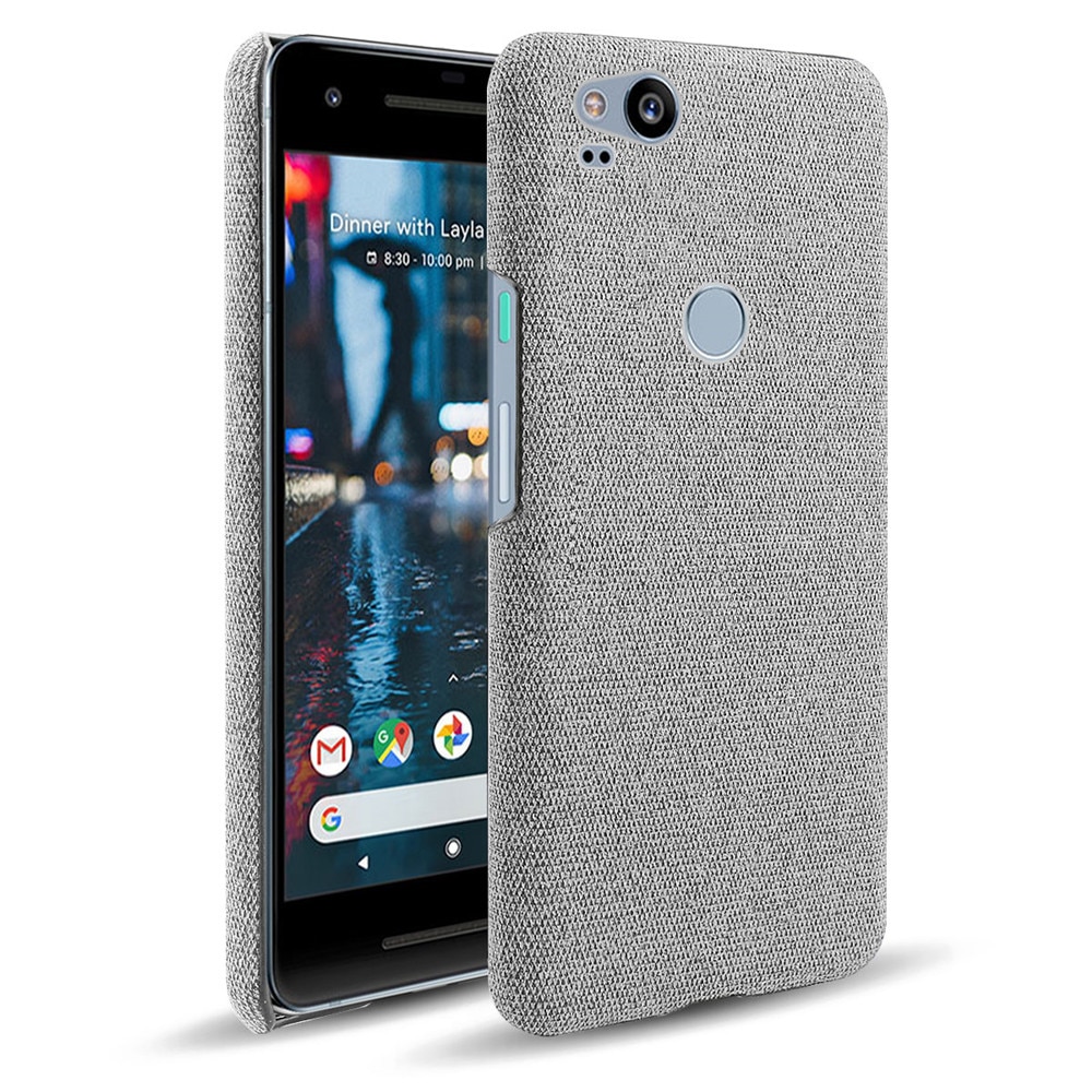 Capa de tecido para google pixel 2, capa slim retrô, capa rígida de telefone para google pixel 2 pixel2 5.0 &quot;, coque funda capa: for Google Pixel 2 / Light Gray