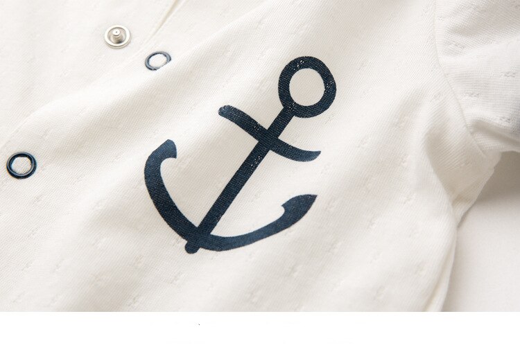 Bebê menino da marinha macacão gola coberta botão roupas de bebê marinheiro listrado crianças macacões de manga curta crianças macacão