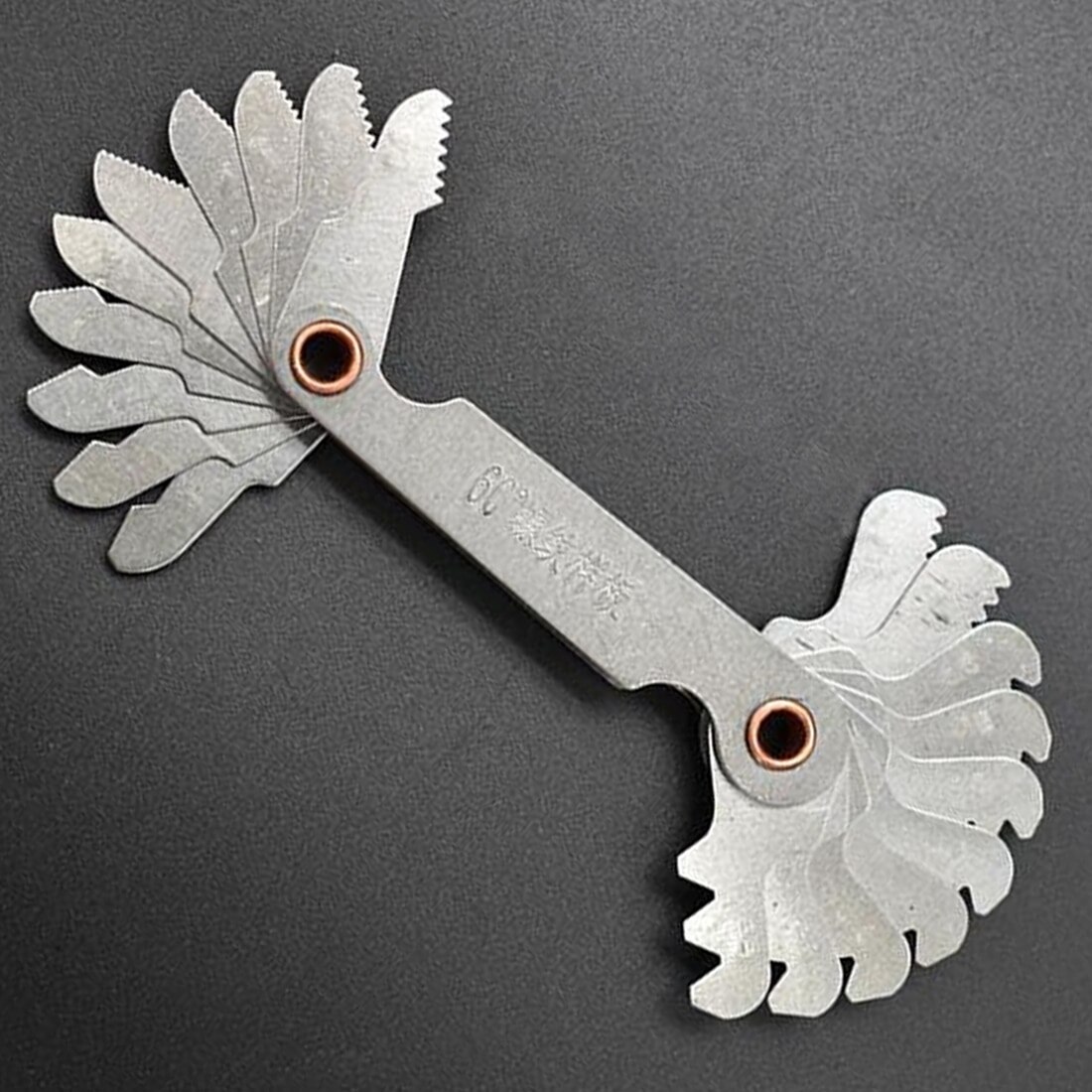 Metric 60 Degree Thread Measuring Gage Dual Head Imperial 55 °Screw Pitch Gauge For Measuring Tool