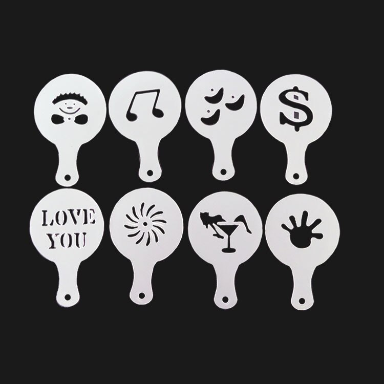 Molde de flores para extraer café de 16 piezas, modelo de impresión de café, almohadilla para polvo, aparato de café de lujo, herramienta de decoración de café Latte Kabu