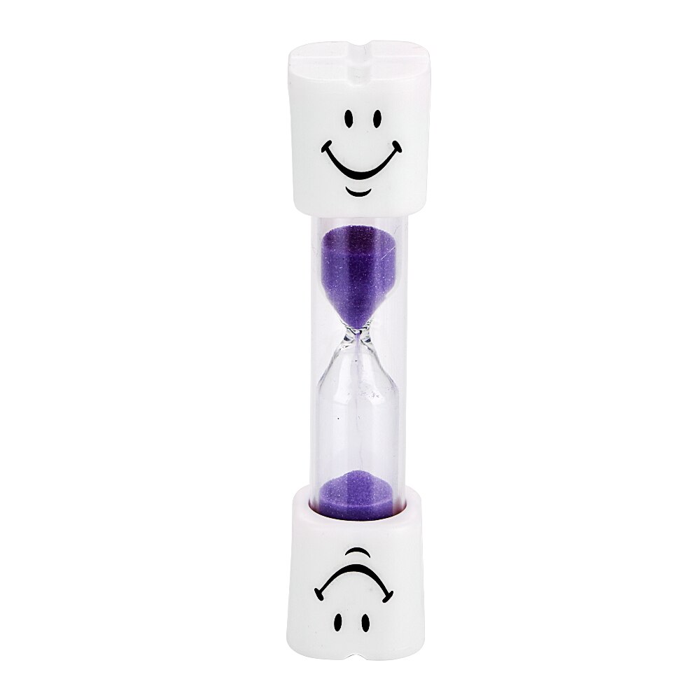 3 Minutes Smile Face Small Hourglasses Brushing Tooth Gaming Timer Toy Hourglass Shower Sand Time Clock: Purple 