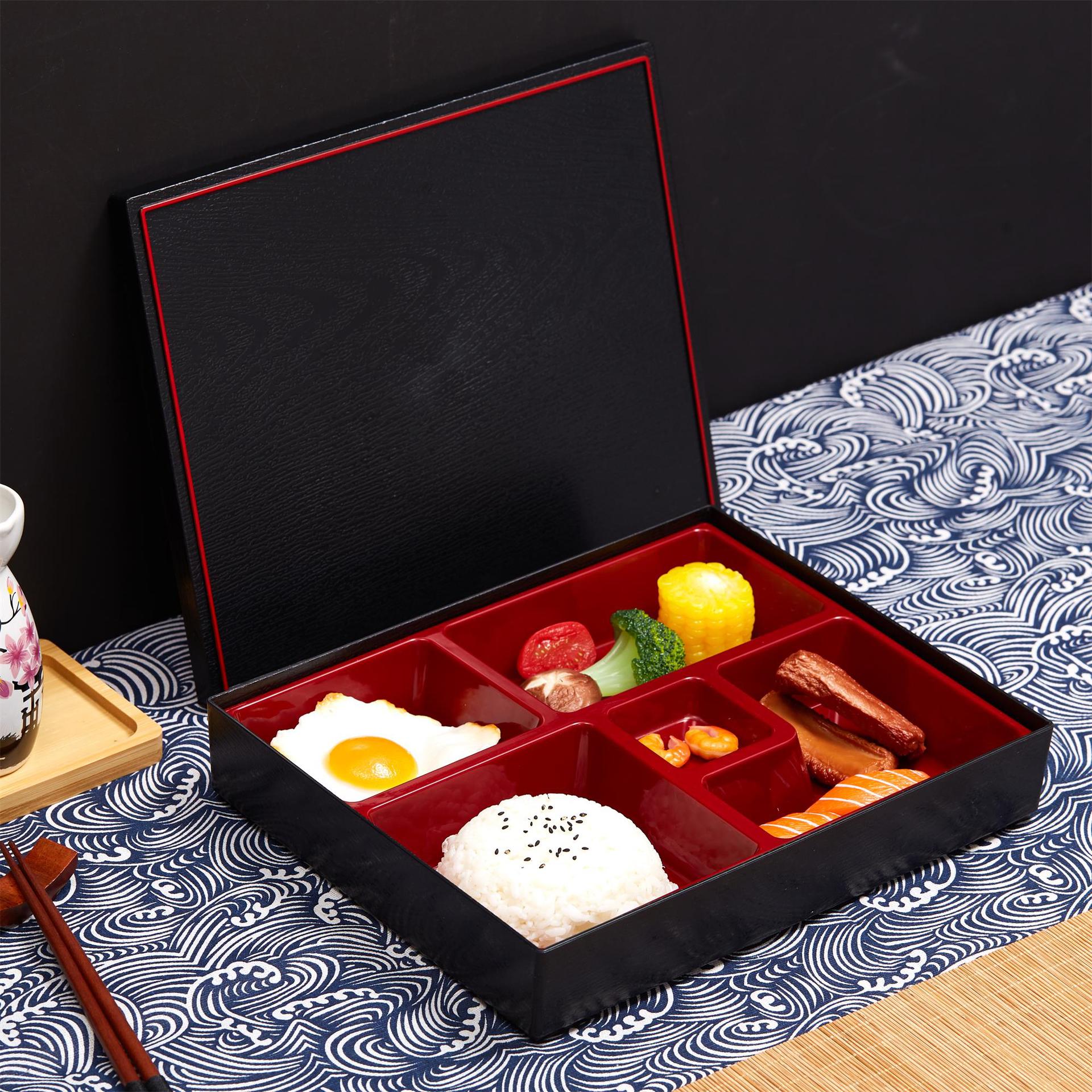 Caixa de talheres estilo japonês ABS Sushi Sashimi Box Lunch Box 27x21cm