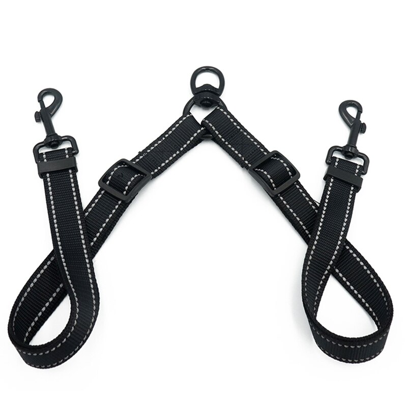 -acoplador de doble correa para perros grandes, divisor de nailon ajustable de alta resistencia para dos perros grandes
