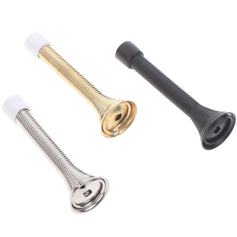 1pc gummikåpa metall dörrstopp fjäderstoppare väggmonterad golvlist 85mm dörrstopp