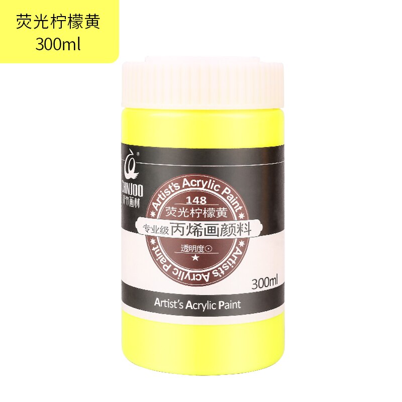 300ml akrylmaling vægmaling malet håndmalet graffiti diy 3d metalfarve buddha statue vandtæt guld sølv perle: Fluorescerende citron