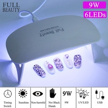 9w små led uv-lampor nageltork som botar all gellack solljus bärbar ubs-lampa för manikyr hemresor för gelnaglar chmini