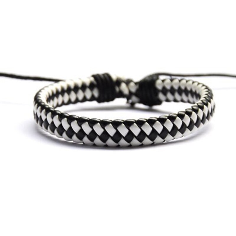 Hüfte-hüpfen Männer Hand-gewebte Armbinde Armreif Surfer Multi-farbe Manschette Einstellbar 1 stück Einfache Leder unisex