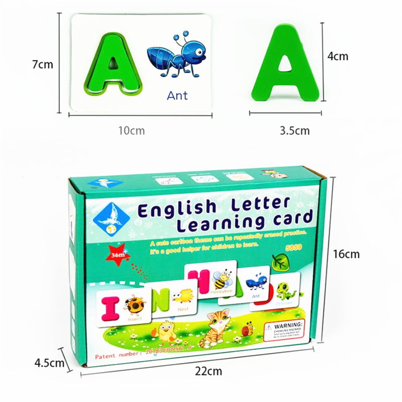 Baby Toddler ABC Letters Learning Cards Dry Wipe Write Flash Cards Educational Toy for Kids Preschool Kindergarten