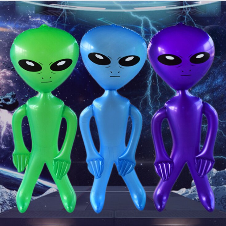 90 Cm/170 Cm Pvc Alien Opblaasbare Groene Pop Volwassen Kind Speelgoed Halloween Horror Kerst Verjaardagsfeestje Props