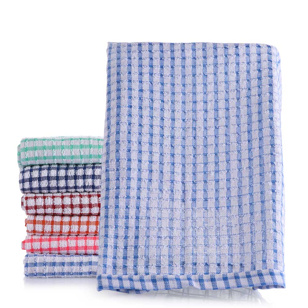 1pc 42*62cm absorberande torkhandduk bomull kökshanddukar tvätt skålen rengöringsdukar gitter handduk köksmaterial