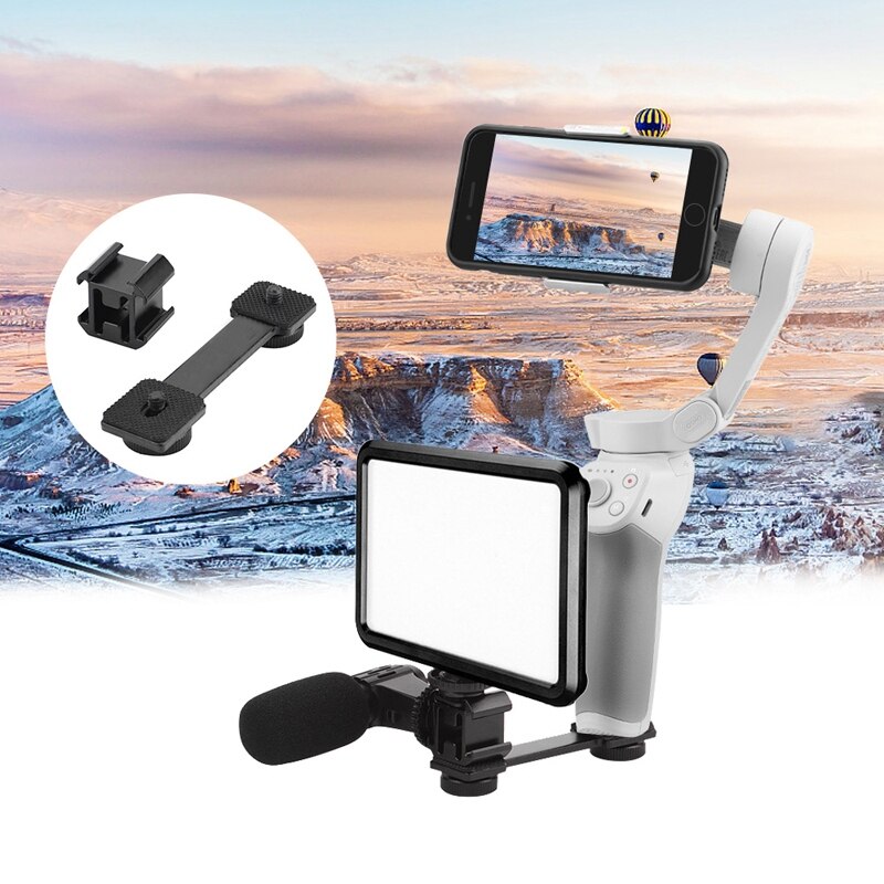LED Video Fill Light Mount Cold Shoe Microphone Holder for DJI OM 4 Omso Mobile 2 3/ for Zhiyun Smooth 4 Vlog Pocket