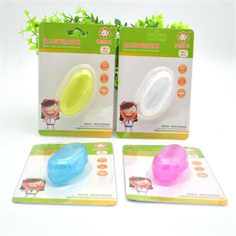 Baby Finger Zahnbürste Mit Box Kinder Nette Zähne Klar Massage Weiche Silikon Infant Gummi Reinigung Pinsel Set mit Staub Abdeckung