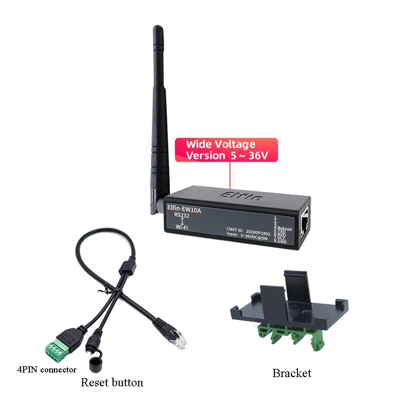 Serial Port RS232 to WiFi Device IOT Server Module Elfin-EW10 Support TCP/IP Telnet Modbus TCP Protocol data transfer via WiFi: EW10A0 Whole kit