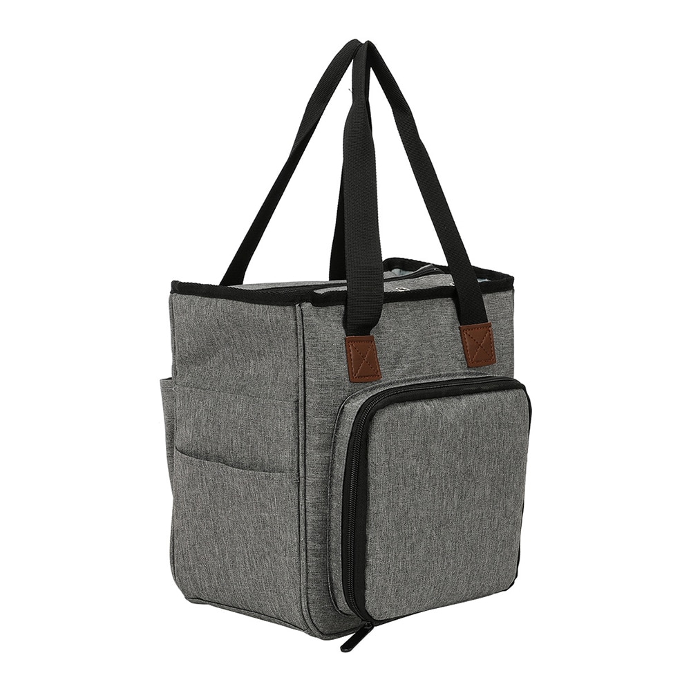Knitting Bag Portable Yarn Tote Storage Bag For Wool Crochet Hooks Knitting Needles Sewing Supplies Set DIY Household Organizer: Grey