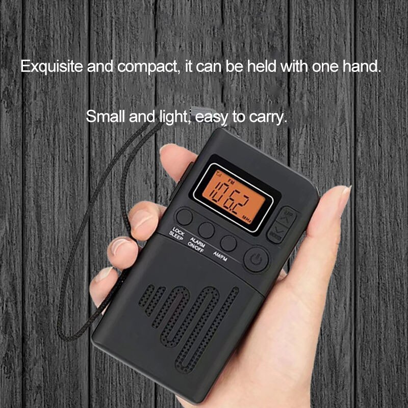 Mini Radio FM AM portátil con pantalla Digital LCD, altavoz de Radio con conector para auriculares de 3,5mm, 2 pilas AAA, fuente de alimentación (no incluidas)