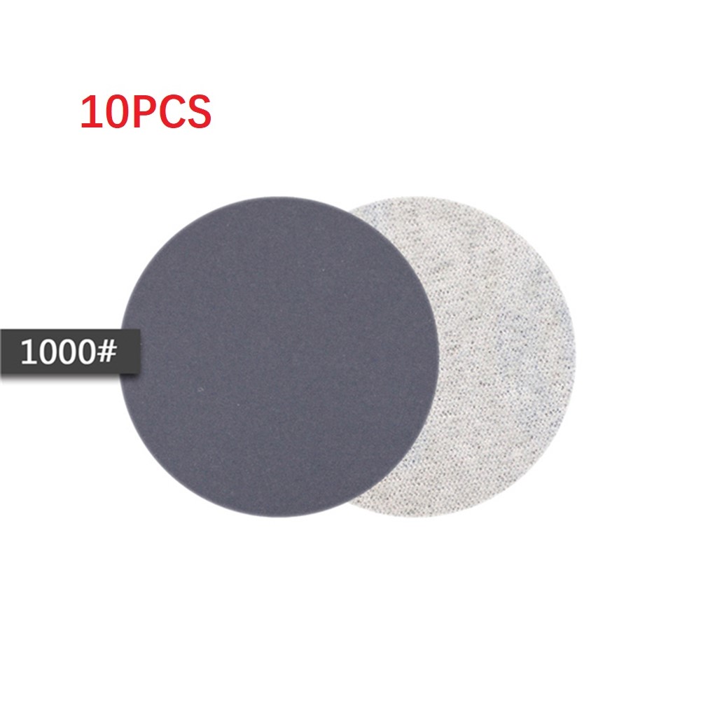 10 pièces papier de verre humide/sec 3 pouces 75MM crochet et boucle carbure de silicium 240-10000 grains disque de ponçage étanche: WHITE
