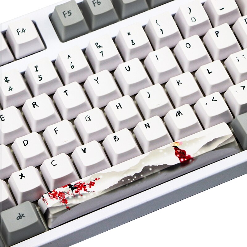 Plum Blossom Keycap Set - 108 Keys - PBT Five-Sided Dye-Subbed - OEM Profile for DIY Mechanical Keyboard