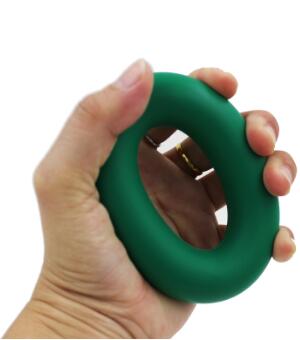 Strength Hand Grip Ring Silicone Protectable FingerTrainer Muscle PowerTraining Ring Exerciser Fitness Gym Wrist Hand Expander: Green30LB Small