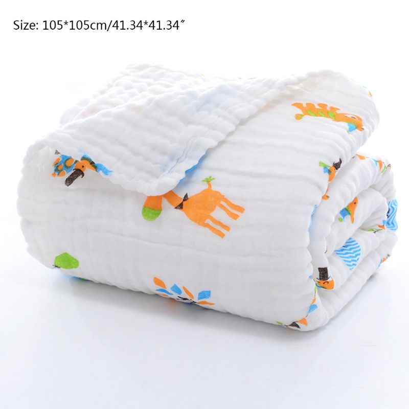 6 Layers of Baby Washcloths Kids Bath Towel Muslin Cloth Bathrobe Wrap Blanket R2JF