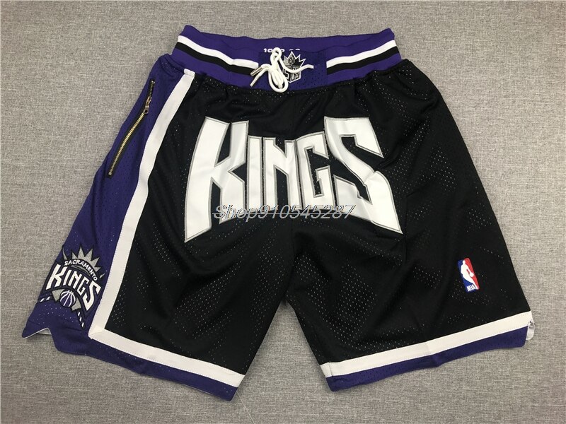 Nba Sacramento Kings #55 Jason Williams Basketbal Shorts #5 De'aaron Fox Mesh Borduren Sneldrogende Mannen mesh Jogging Korte: 2 / XXL