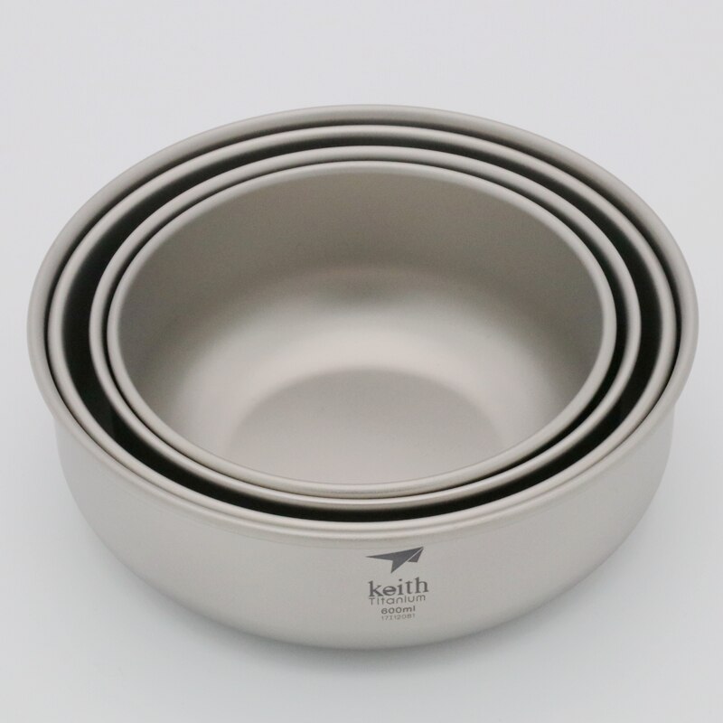 Keith camping pure titanium kommen 300ml-900ml kommen kookgerei servies bestek  ti5333-ti5338