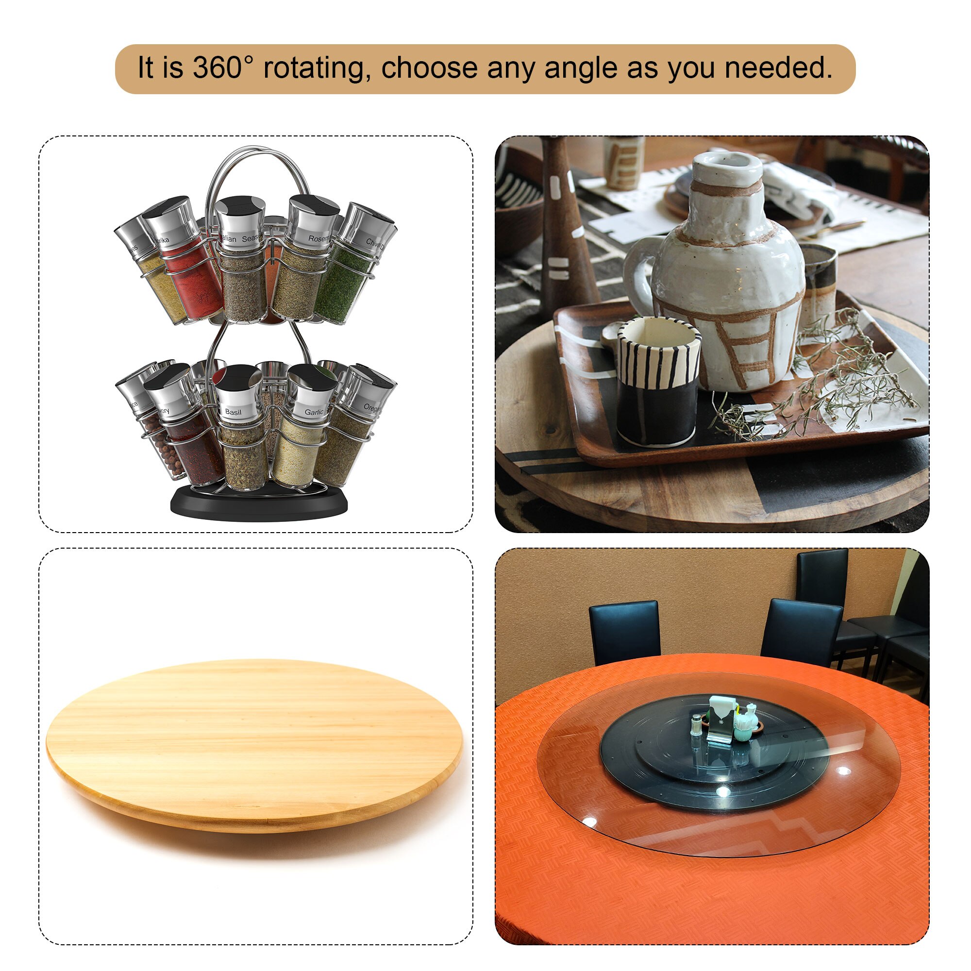Uxcell 11.8 Inch Aluminium Rotating Swivel Stand Lazy Susan Base Turntable for Trade Show Displays, Table Turntable