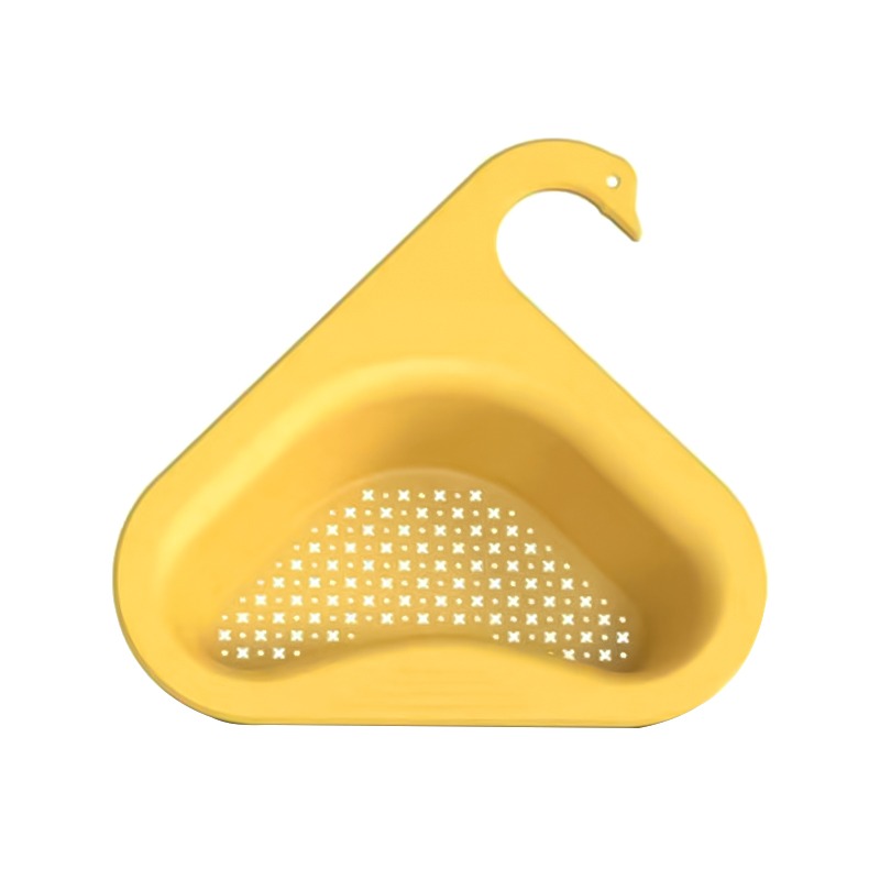 Kitchen Leftover Sink Strainer Sink Swan Drain Basket General Fruit and Vegetable Drain Basket Multifunctional Drain Basket: yellow