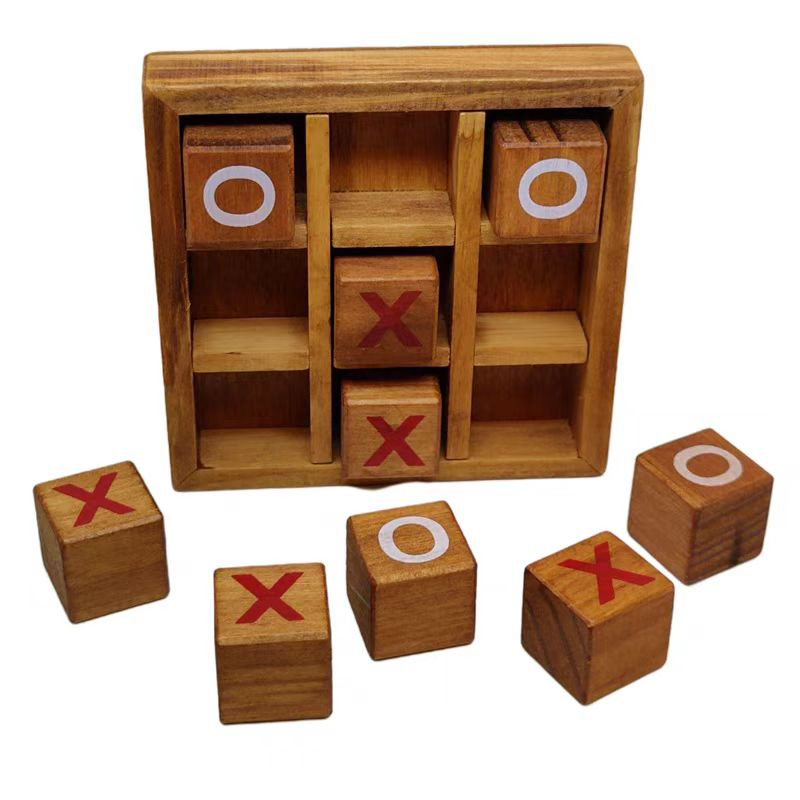 Tic Tac Toe Holz Xo Schach Brettspiel 3D Puzzle Brain Teaser Spaß Logik Herausforderungen Erwachsene Kinder Lernspiel zeug