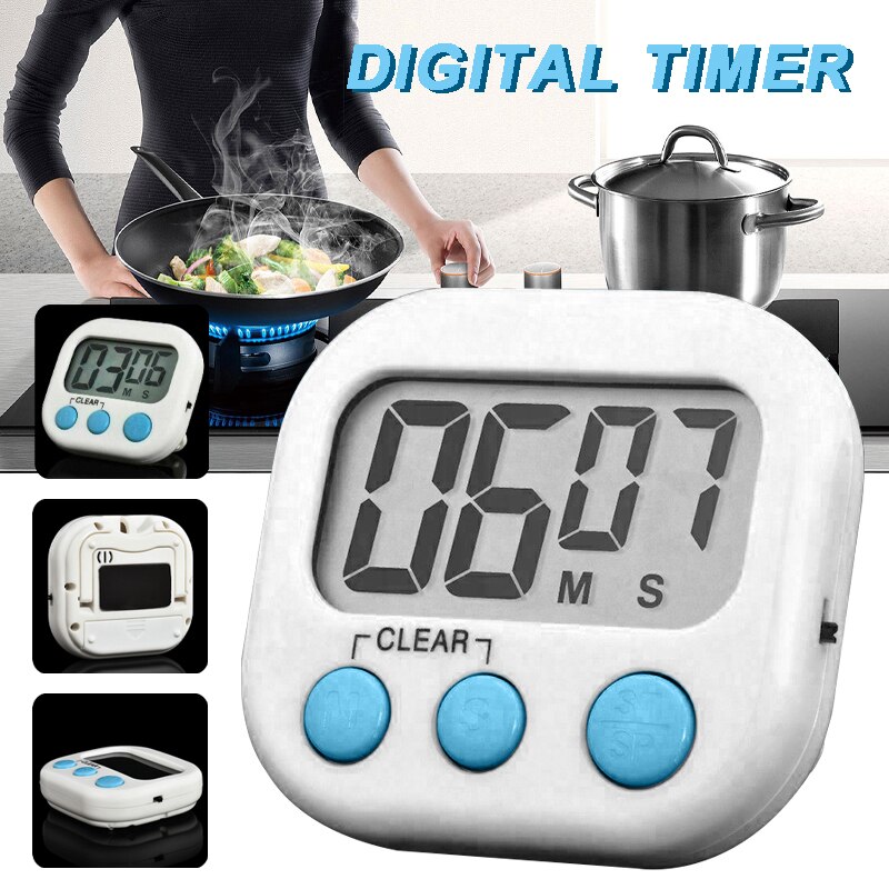 LCD Digital Kitchen Timer Portable Magnetic Cooking Loud Timers For Cooking/Workout/Sports/Games