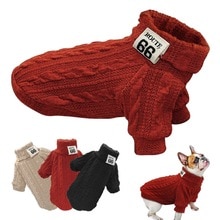 Pet Dog Jumpers Coats Hand Knit Cat Puppy Chihuahua Clothes POLO Neck Sweaters