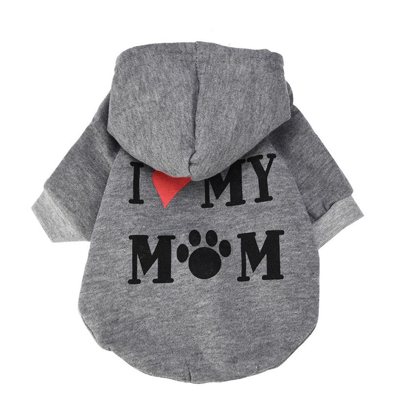 Transer ropa para perros mascotas amo a mi mamá perro Sudadera con capucha abrigo pequeño cachorro de Mascota de perro ropa deportiva de ocio conjunto 71205: Gris / L