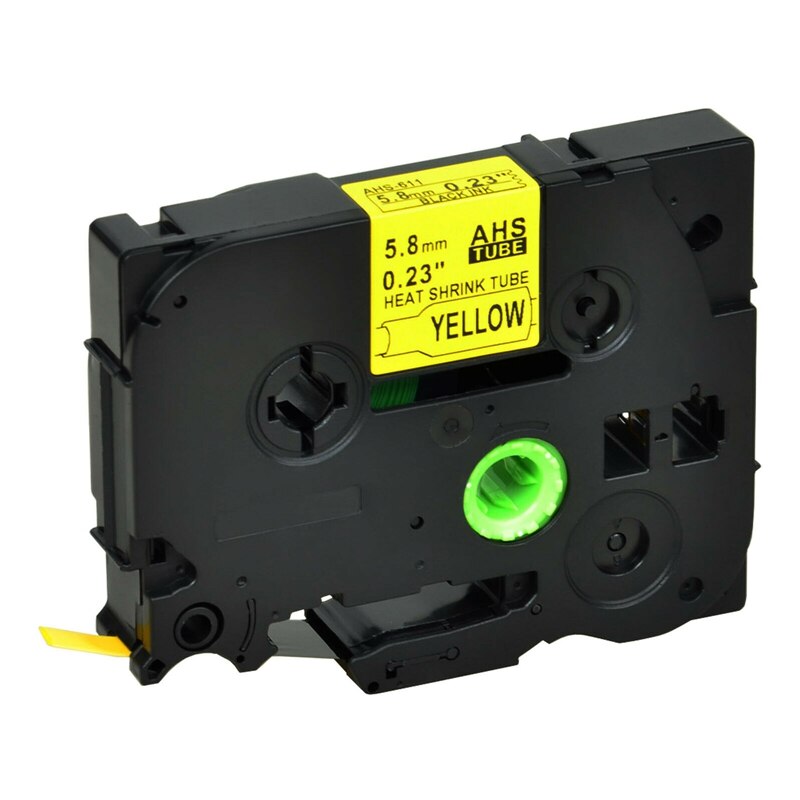 Unistar HSe-211 compatible for Brother Heat Shrink Tube 6mm X 1.5m White Yellow Label Printer HSE211 HSE611