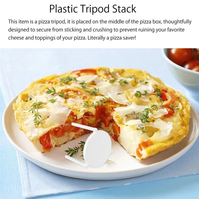 Soporte ahorrador de Pizza, trípode de plástico blanco, estante de fijación, caja de Pizza, accesorios de cocina para hornear, 200 Uds.