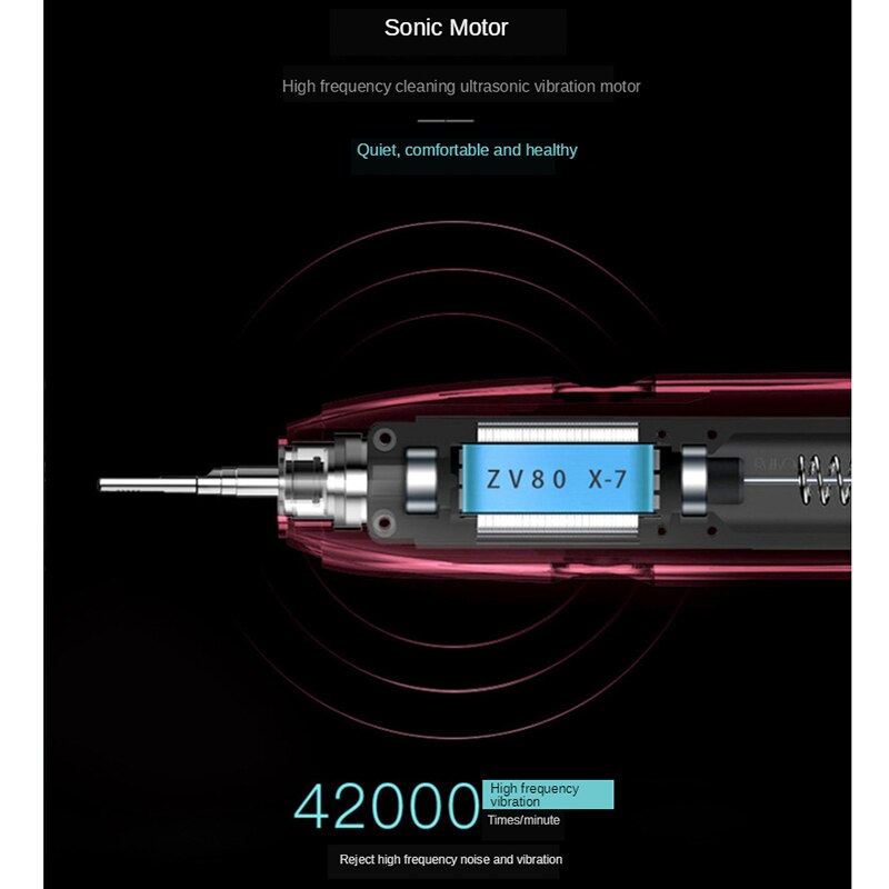 Sonic Toothbrush Smart Electric Tooth Brush Ultrasonic Automatic Toothbrush USB Fast Recharge IPX7 Waterproof for Adult X-7