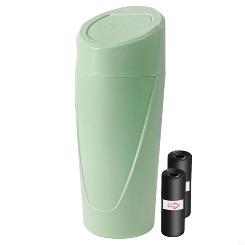 Contenedor basura para vehículos P88C con tapa a presión, bote capacidad media, bote basura para automóvil,: Verde