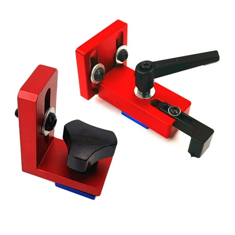 2 Pcs Woodworking T Slot Miter Track Stop Locator Rail Retainer Chute Backing Connector, 30 T-Slot &amp; 45 T-Track