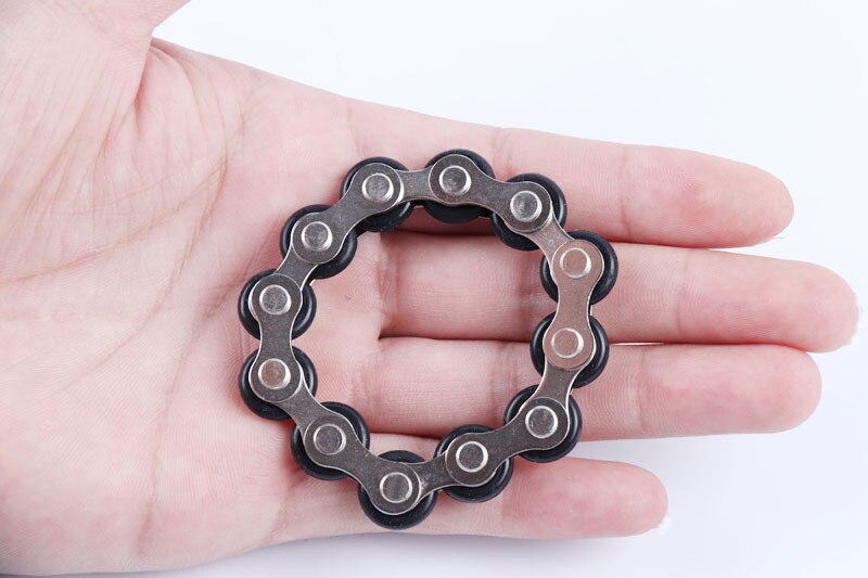 8/12 noeuds porte-clés chaîne Fidget jouet soulagement de la pression Stress chaîne en acier inoxydable vélo chaîne boucle porte-clés doigt jouet