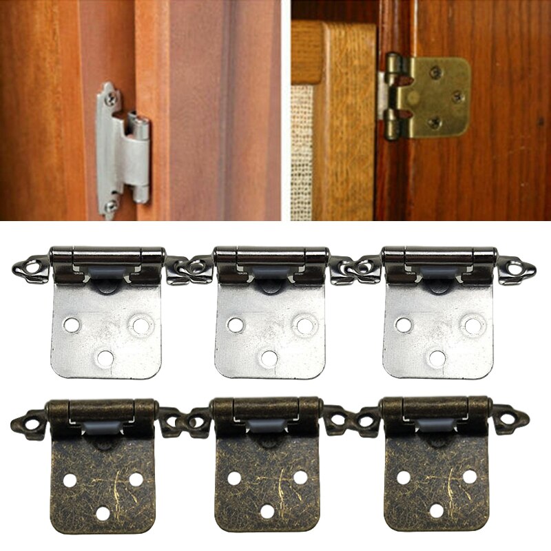 2PCS Steel American Self Closing Spring Cabinet Hinge Overlay Cabinet Door Hinges Flush Cabinet Hinges