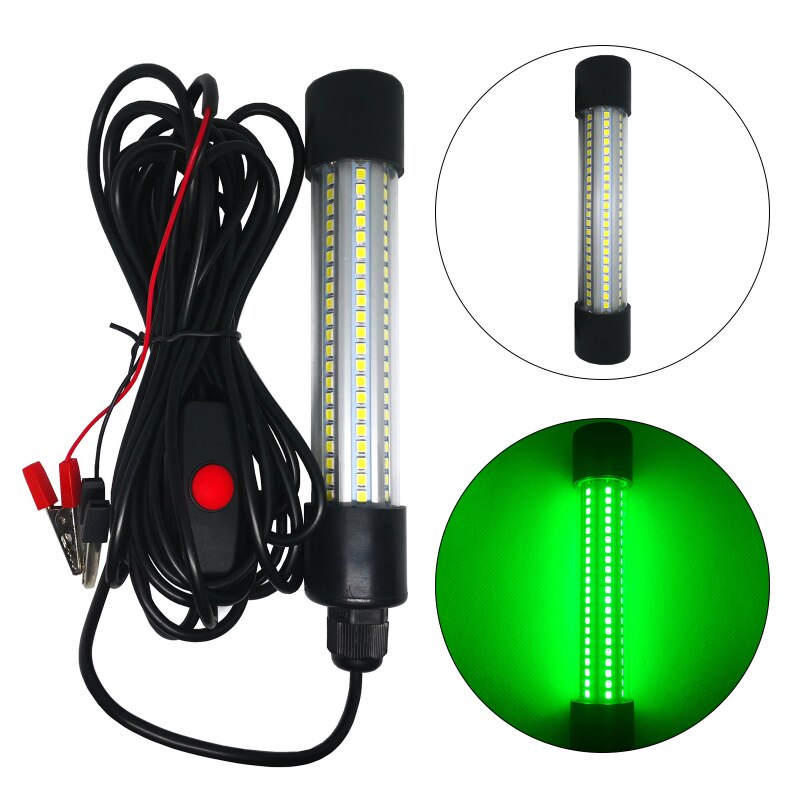 LED Underwater Light Lamp 12-24vWaterproof For Submersible Night Fishing Boat Outdoor Lighting White GreenLights