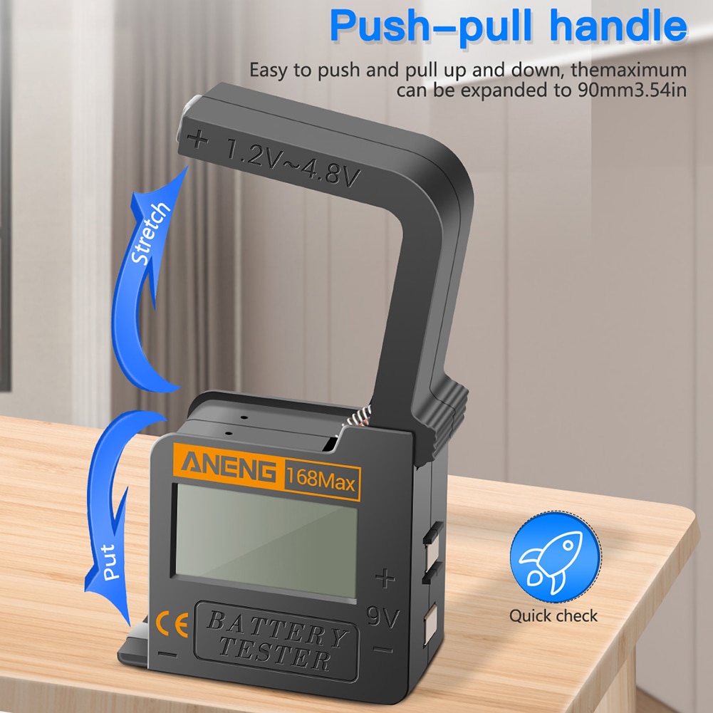 Digital Lithium Battery Capacity Tester Test Checkered Load Analyzer Universal 168max Display Check Aaa Aa Button Cell
