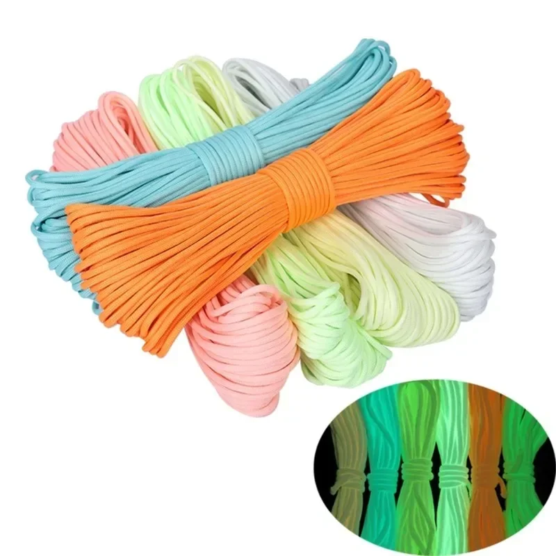 10M Paracord 550 Camping Survival Glow Touw Lanyard Edc Gloeiende Parachute 9 Deelt Outdoor Koord Accessoires Klimmen Wandelen