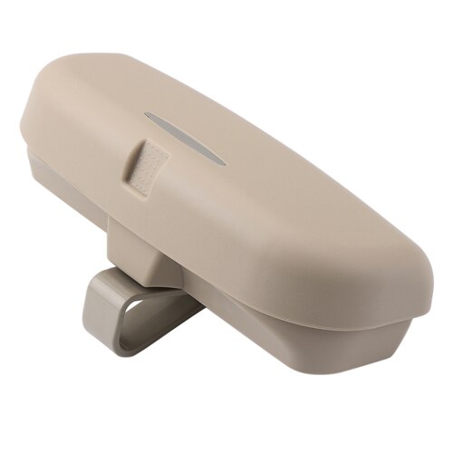 Estuche Universal para guardar gafas de coche, caja organizadora con bolsillos de almacenamiento, estilismo para coche,: One Clip Beige