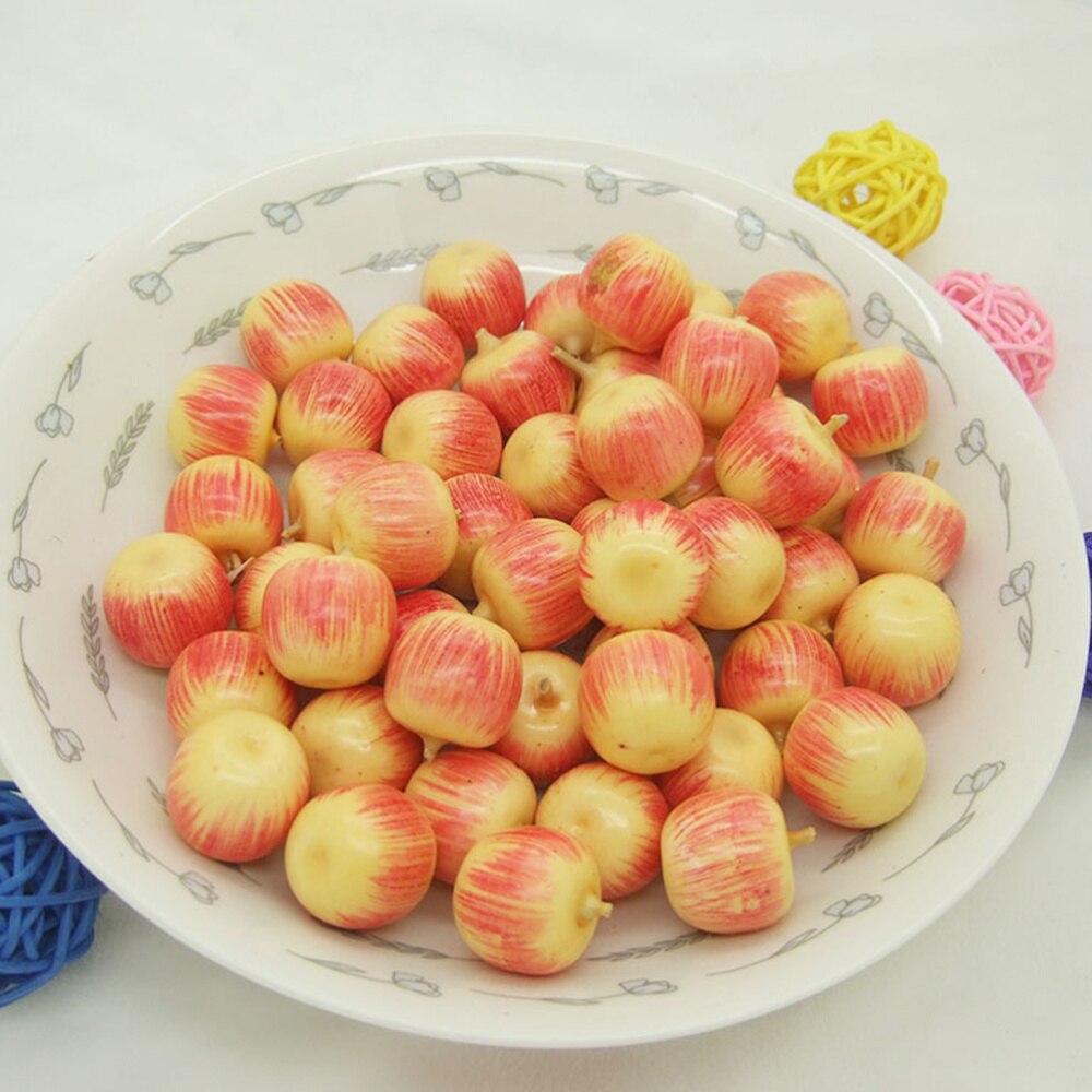 100pcs Simulated Fruit Model Miniature Fruit Model Props Apple Crafts Small Apple Decor for Home Mall Store DIY Desktop