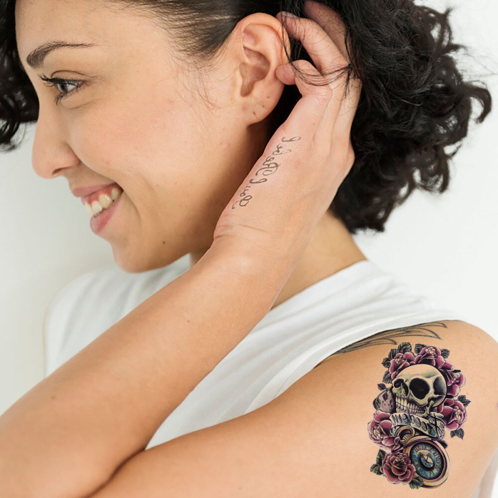 10Pcs Body Arm Art Temporary Stickers Skeleton Decals for Fancy Makeup