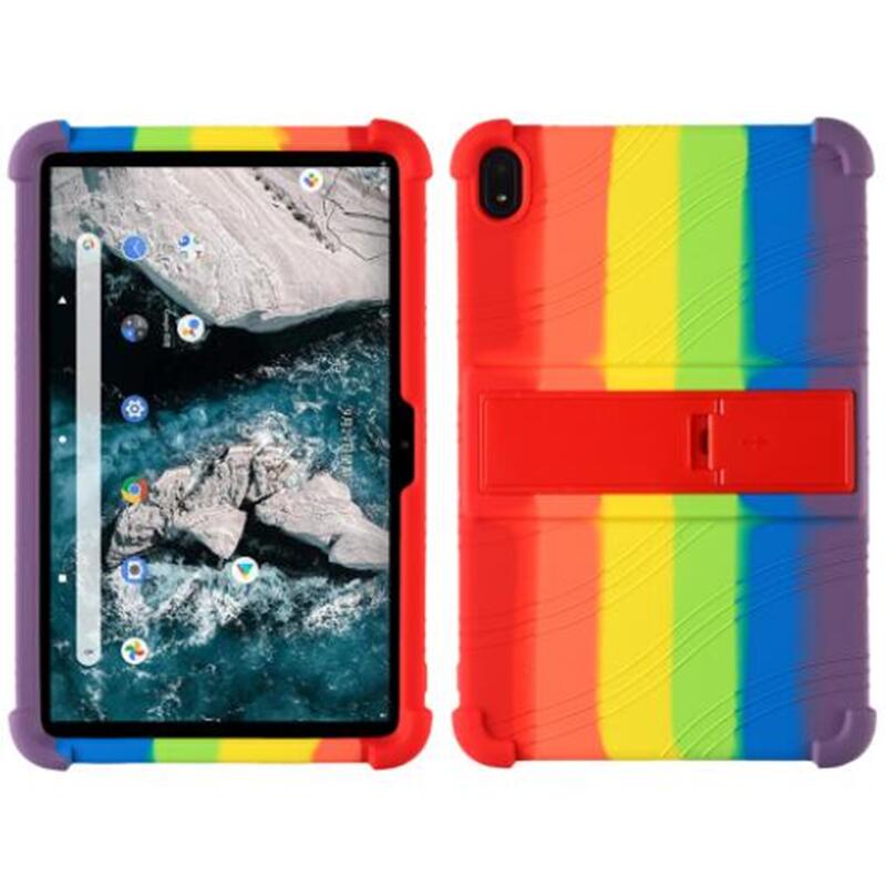 Til nokia  t20 10.36 android nokia  t20 ta-1392 blødt silikone cover stand cover bagpå beskyttende tablet cover beskytte skal: Regnbuefarvet etui
