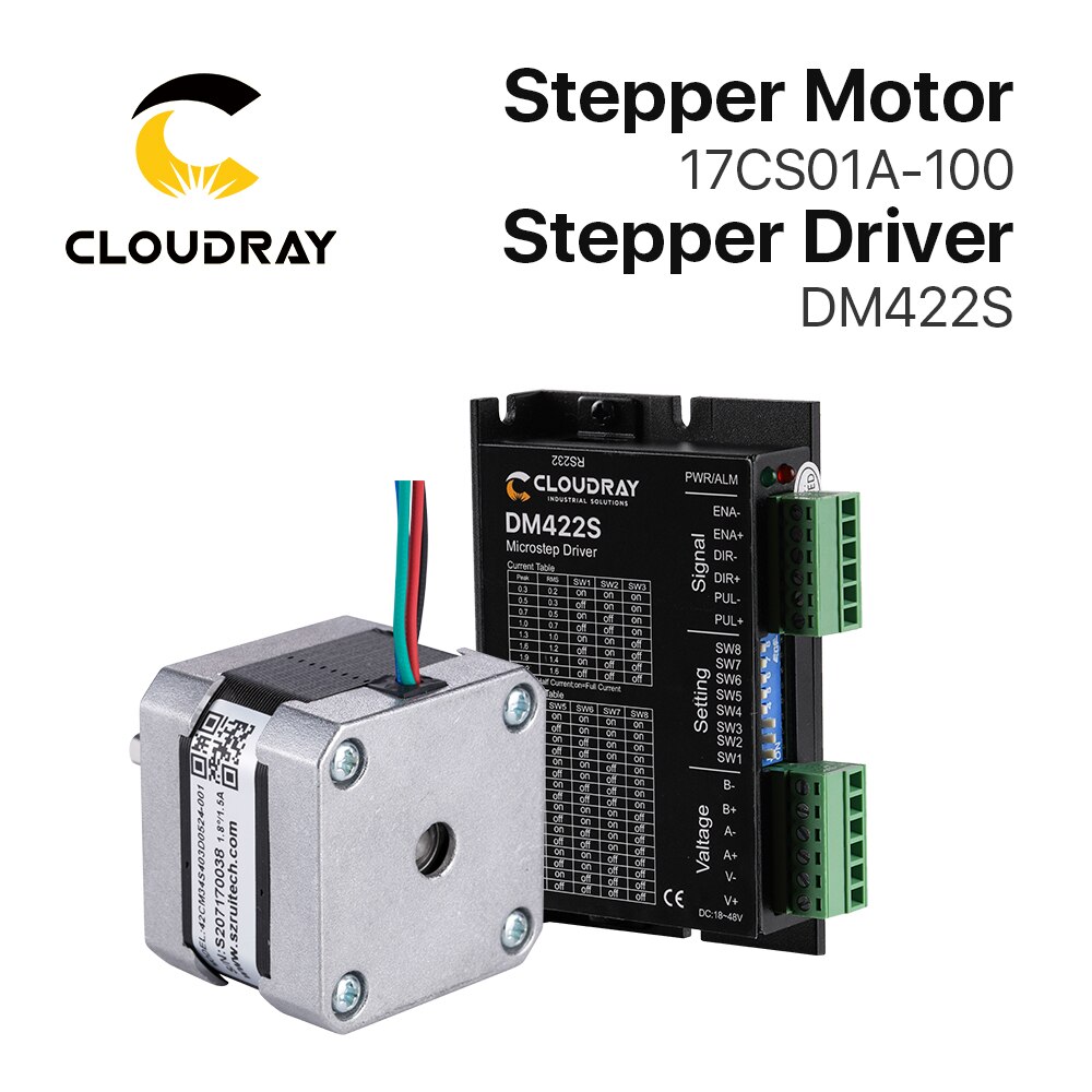 Nema 17 Open Loop Stepper Motor Kit 2 Phase 15N.cm 18-48VAC Stepper Motor Driver for CNC Kit Engraving Milling Machine