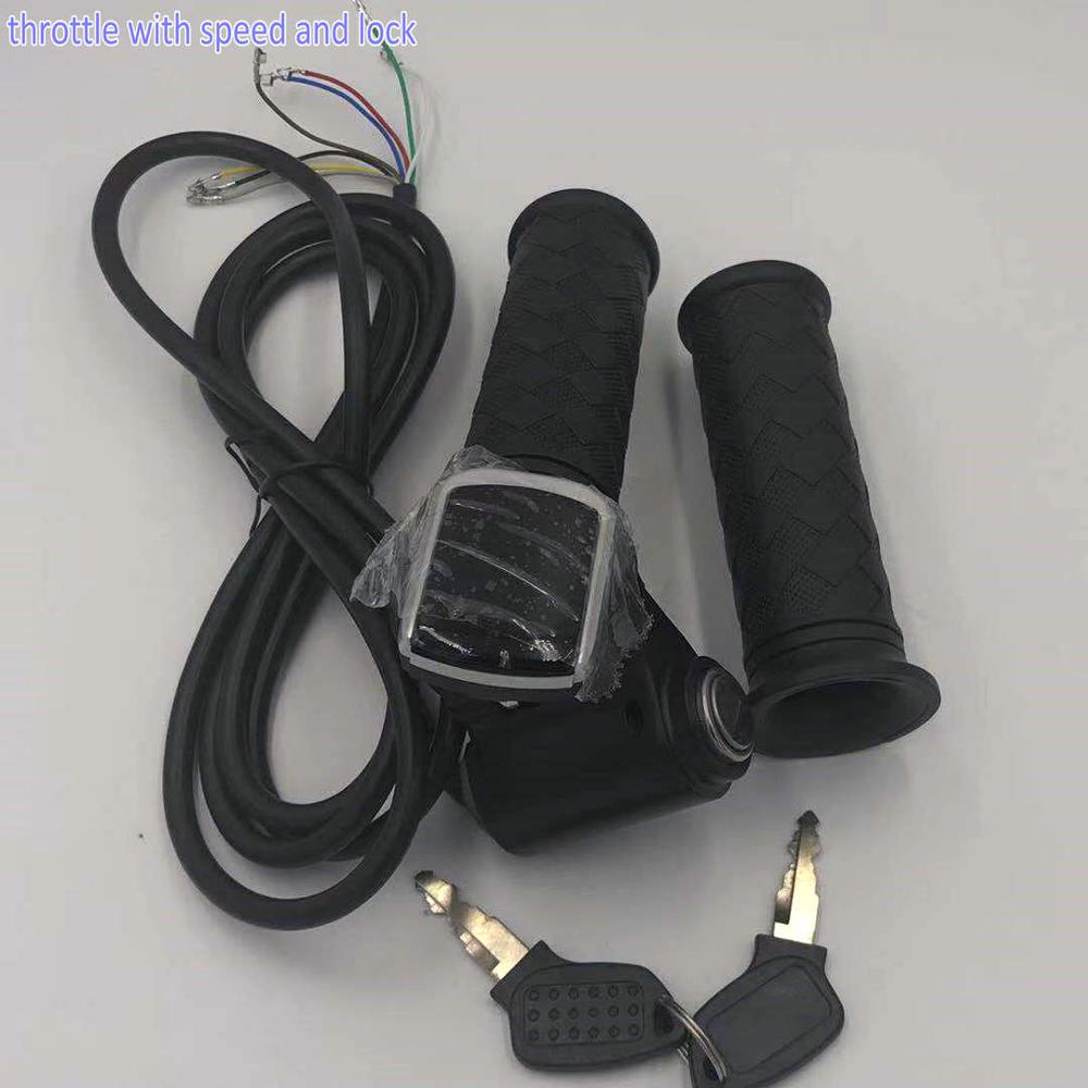 speedometer 24v36v48v/power speed/battery level/light indicator+lock+twist throttle/electric bike scooter part tricycle MTB grip
