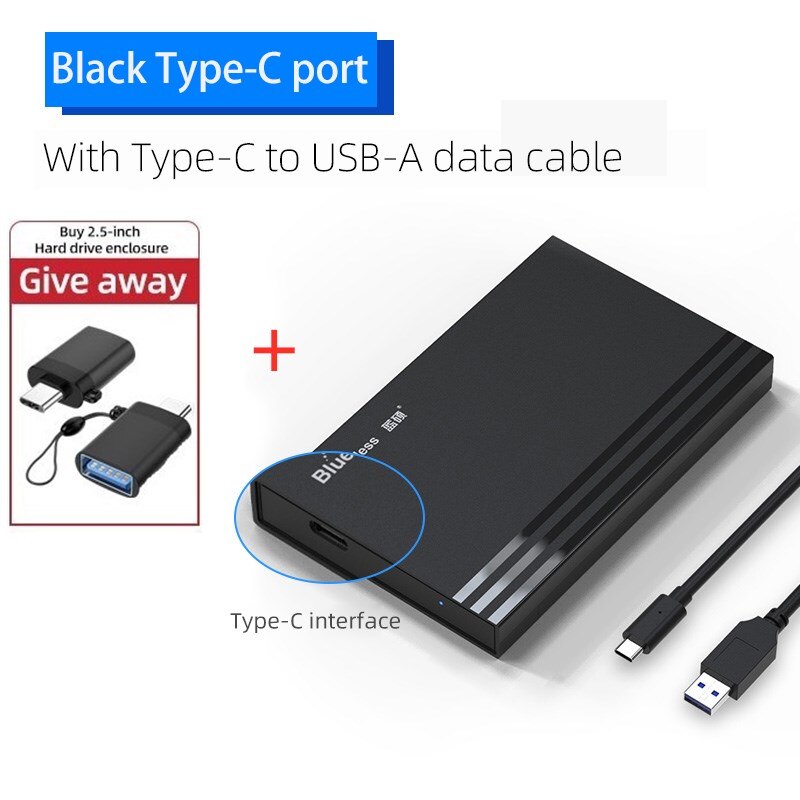 Custodia per HDD blueinfinite SATA a USB 3.1/3.0/2.0 10Gbps custodia per HDD esterna SATA portatile da 2.5 pollici tipo C 3.1 custodia per HDD esterna: MR23SC C-A CU01